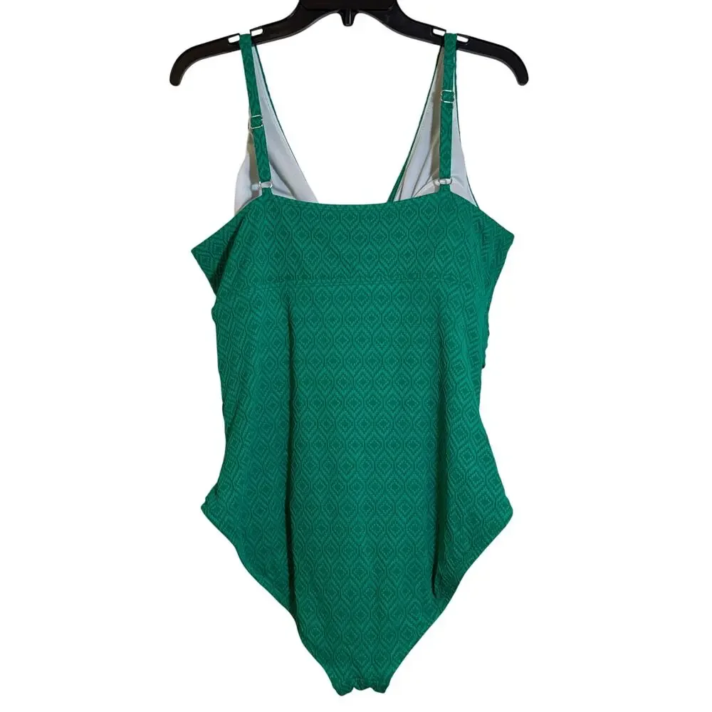 Bal Harbour Evergreen Crossover One Piece Swim Suit Size 20